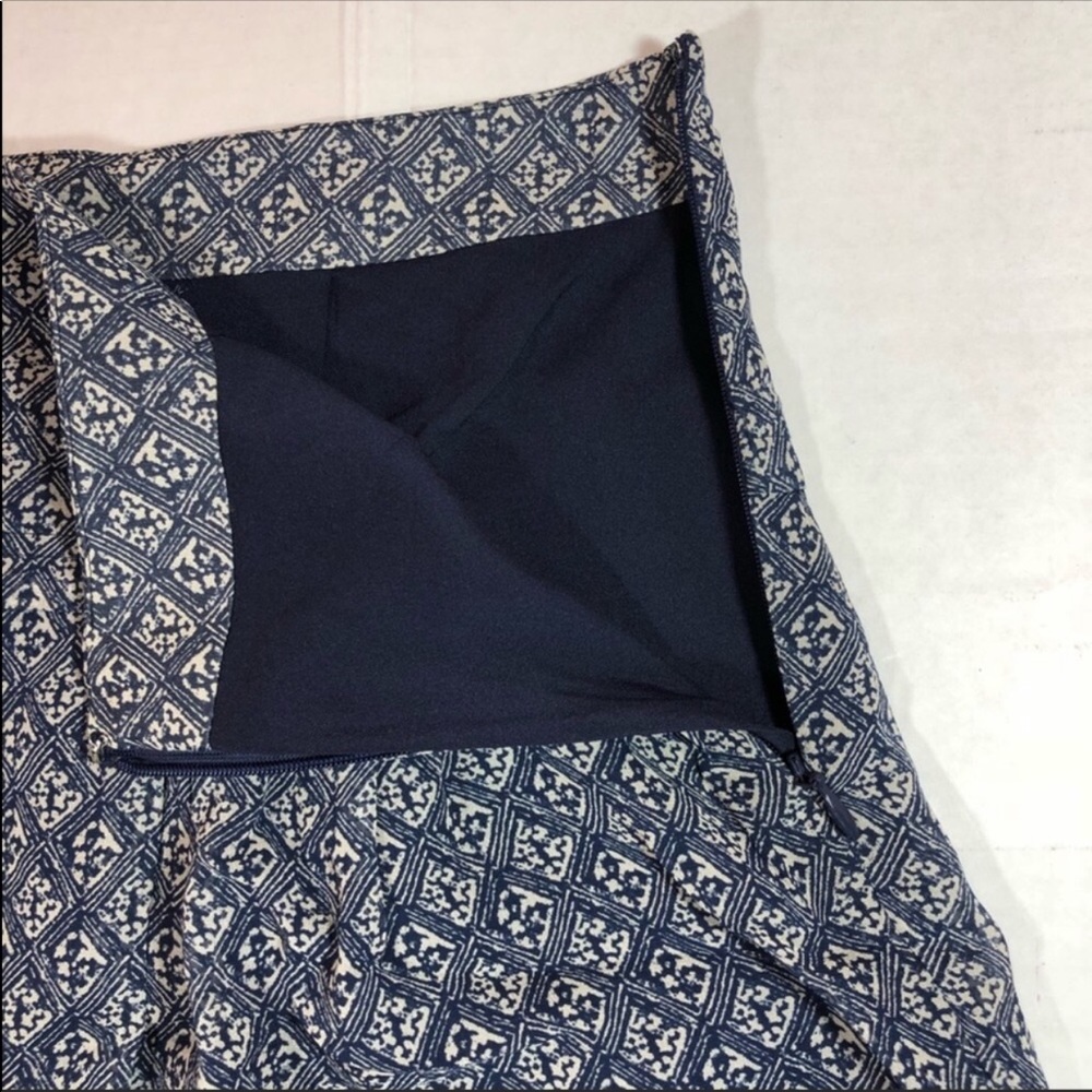 Madewell Blue Mosaic Print Silk Skirt 6 - Picture 3 of 6